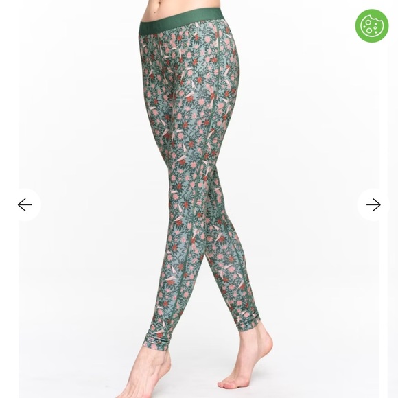 Kari Traa Fryd baselayer leggings size small Murk Green - Picture 1 of 7